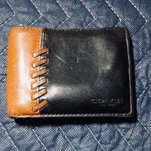 Coach Two-Tone Leather Card Holder